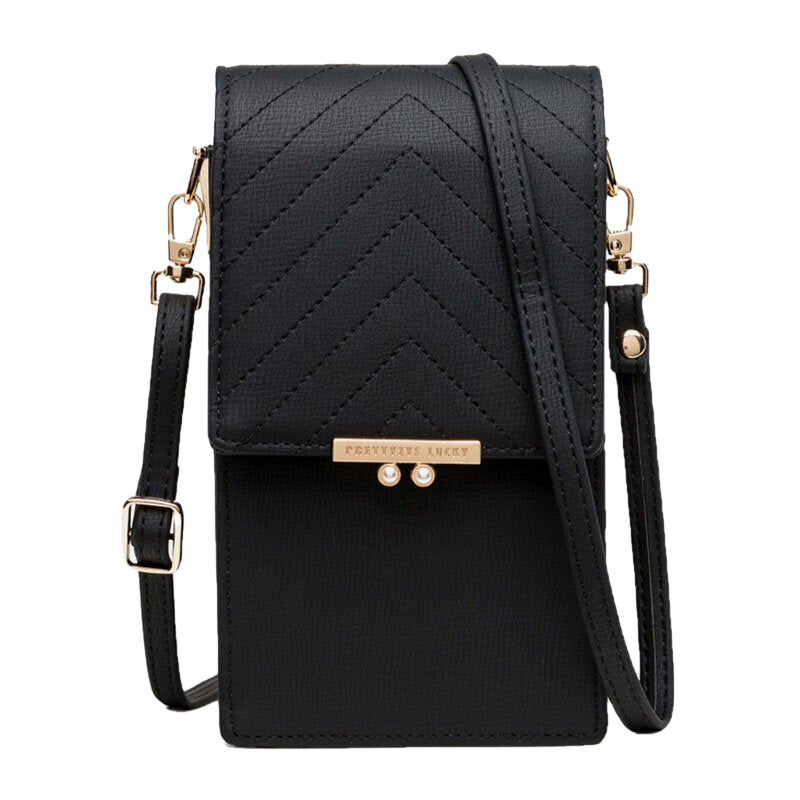 Women 4 Card Slots Solid Phone Bag Crossbody Bag Shoulder Bag