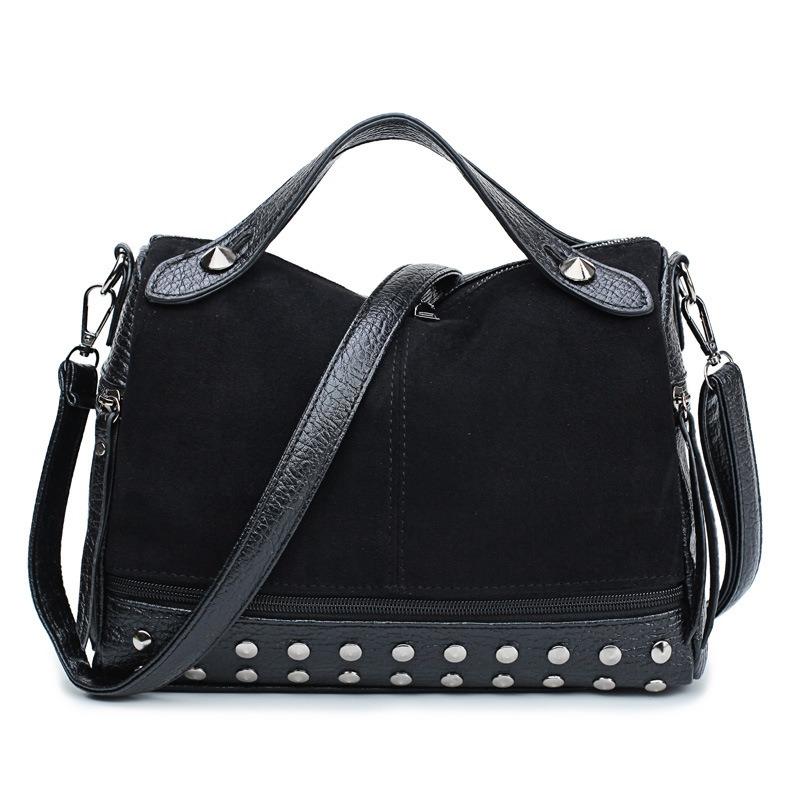 Vintage Rivet Boston Bag Handbag Shoulder Bag For Women