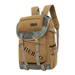 Men Canvas Large Capacity Tactical Outdoor Travelling 14 Inch Laptop Bag School Backpack