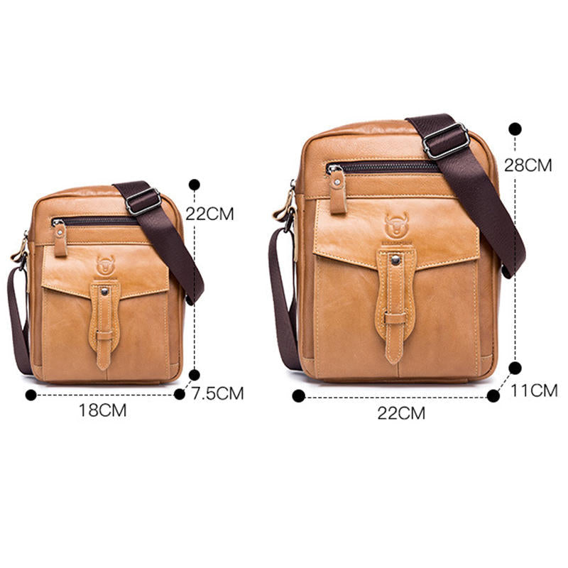 Men Fashion Phone Bag Genuine Leather Solid Crossbody Bag Outdoor Daily Bag