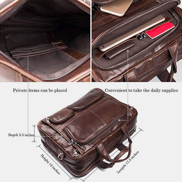 Men Multifunction Multi-pocket Waterproof 15.6 Inch Laptop Bag Briefcase Business Handbag Crossbody Bag Teacher Bag