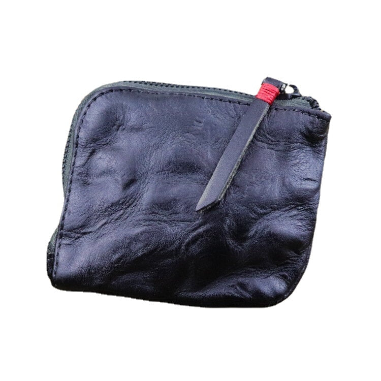 Men Genuine Leather Vinatge Casual Zipper Cash Wallet