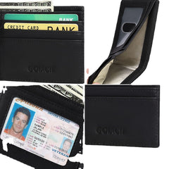 Men Short Oil Wax First Layer Cowhide Wallet RFID Blocking Multi-card Slot Card Holder Coin Purse