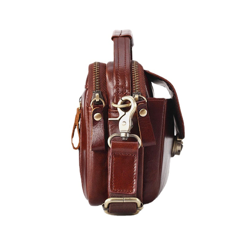 Men Genuine Leather Small Crossbody Bag Handbag Phone Bag