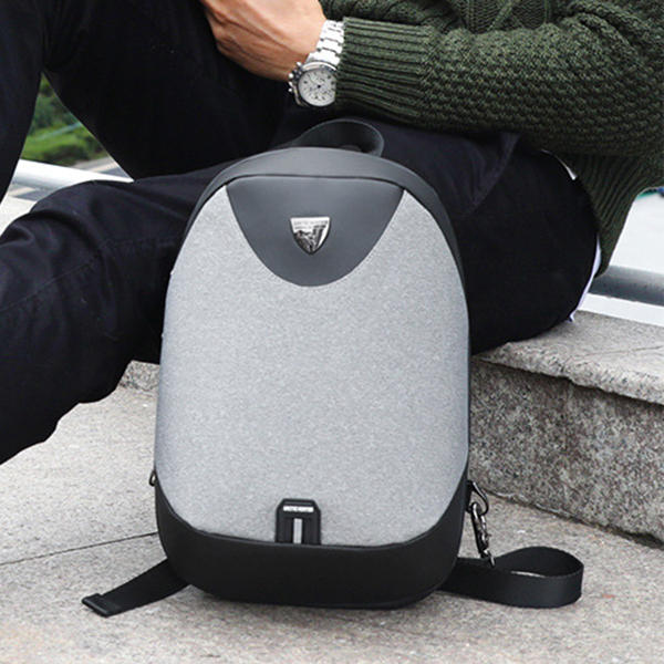 Men Polyester Antitheft Crossbody Bag Business Chest Bag