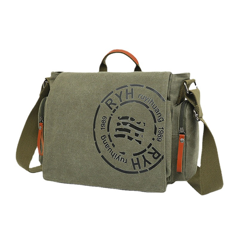 Men Canvas Multi-compartment Multi-Pocket Casual Shoulder Bag Messenger Bag Crossbody Bags Handbag