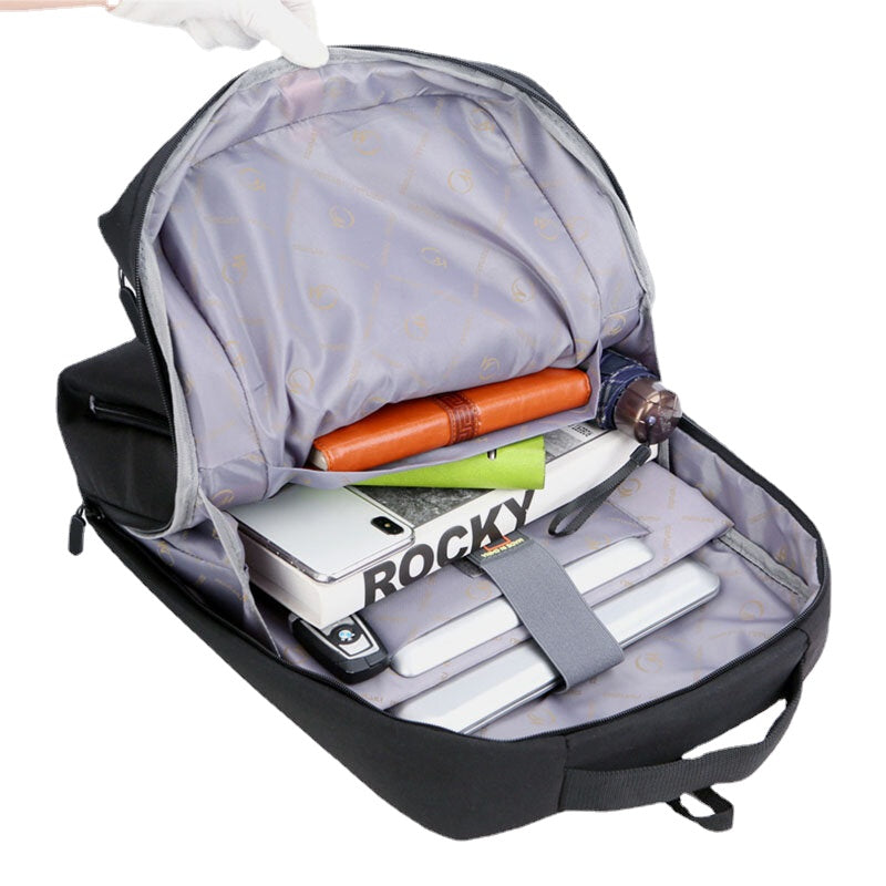 Men Polyester USB Charging Large Capacity Business Laptop Bag Backpack