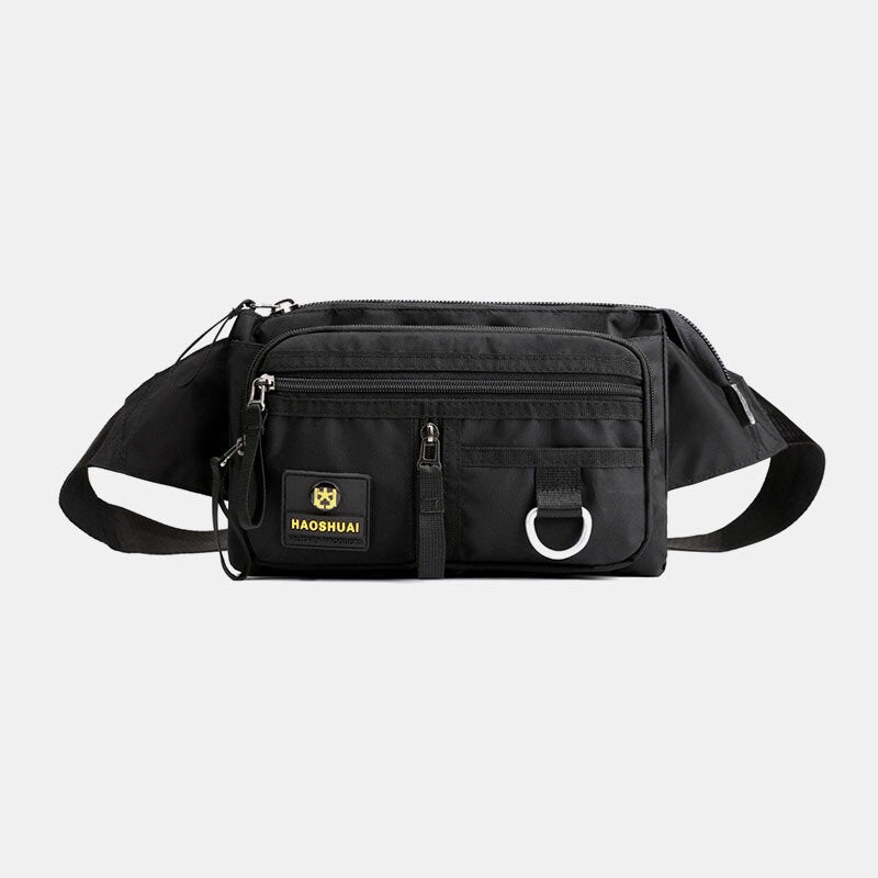 Men Nylon Multi-layer Large Capacity Chest Bag Multi-pocket Anti-theft Waist Bag Crossbody Shoulder