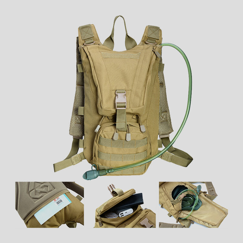 Men Oxford Cloth Tactical Camouflage Outdoor Riding Climbing Sport Water Bottole Pocket Backpack