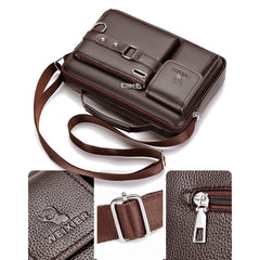 Men Artificial Leather Vintage Large Capacity Crossbody Bag Business Multifunctional Durable Briefcase Bag Messenger Bag