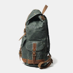 Men Canvas Retro Travel Outdoor Hiking Large Capacity Multi-pockets Backpack