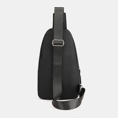 Men Casual Ligntweight Waterproof Wear-resistant Chest Bag Multi-pocket Headphone Hole Design Crossbody Shoulder