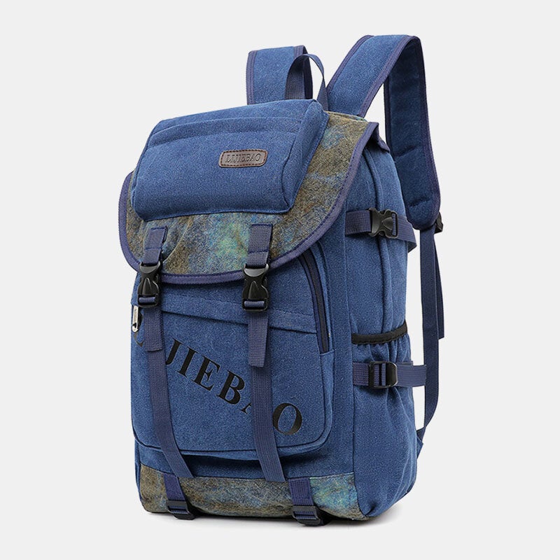 Men Canvas Large Capacity Tactical Outdoor Travelling 14 Inch Laptop Bag School Backpack