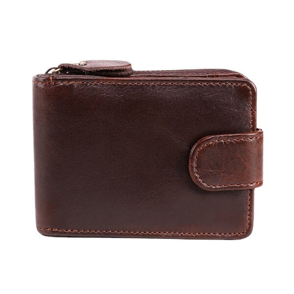 Men Genuine Leather RFID Anti-magnetic Vintage Casual 15 Card Slots Wallet