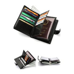 Men Faux Leather Multifunctional Wallet Multi-Card Slot Wallet Portable Multiple Card Slot Passport Storage Wallet