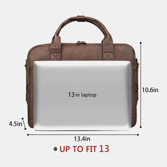 Men Vintage Multifunction Large Capacity 13 Inch Laptop Bags Briefcases Handbag Crossbody Bag Teacher