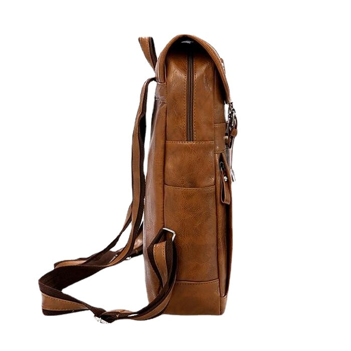 Men Large Capacity Solid Casual Multifunction Laptop Flap Men Backpack