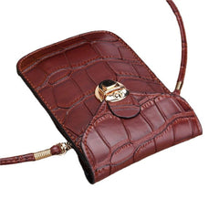 Women Crocodile Shoulder Bags Girls Mini Wallet Functional 6.5 Inch Phone Case