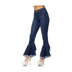 Nine-Point Tassel Broad Legs Trim Thin Jeans