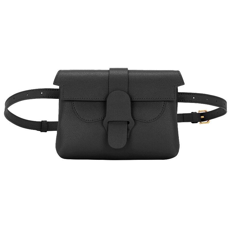 Stylish leather waist pack women Retro Messenger bag leather breast Pouch