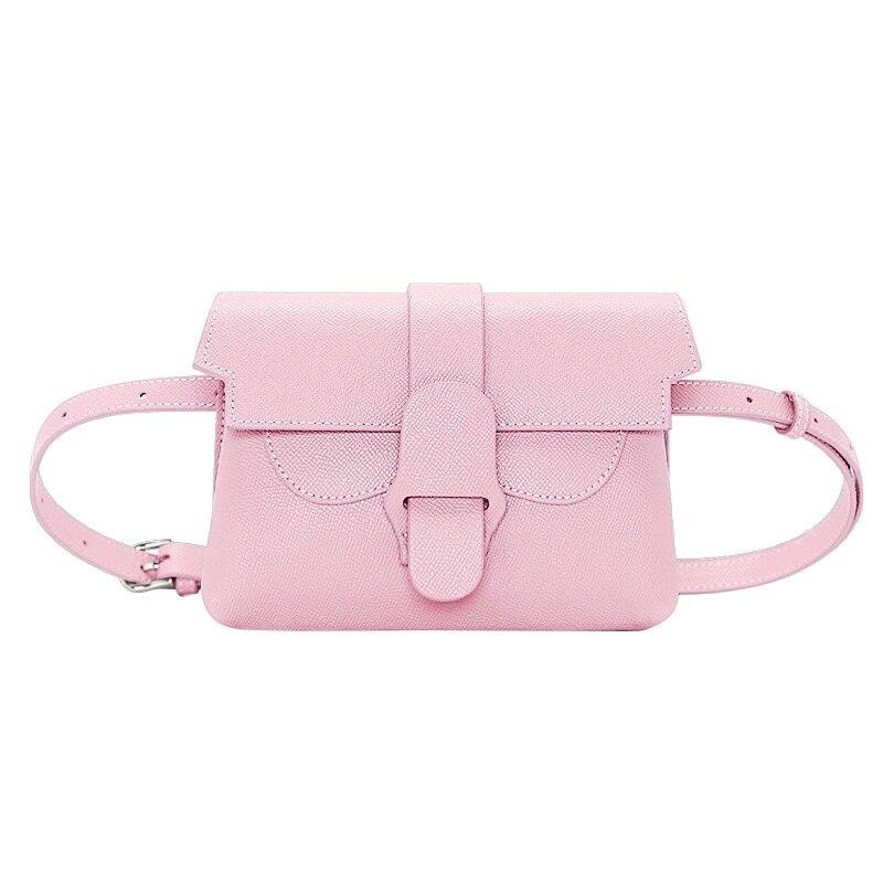 Stylish leather waist pack women Retro Messenger bag leather breast Pouch