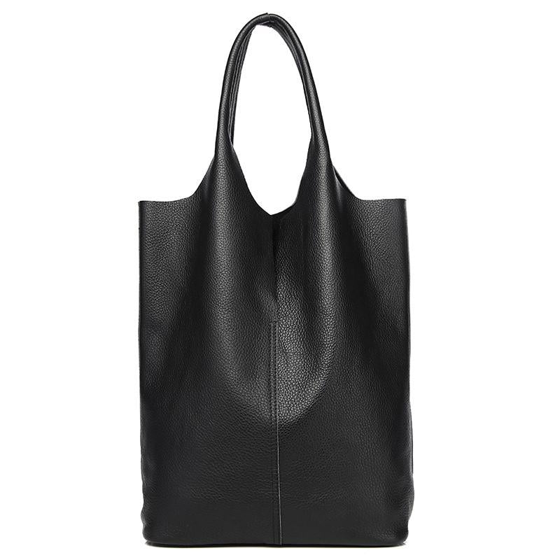 Luxury Soft Genuine Leather Women Shoulder Bag Natural Leather Casual Female Totes Bag Brand Designer Large Lady Handbag