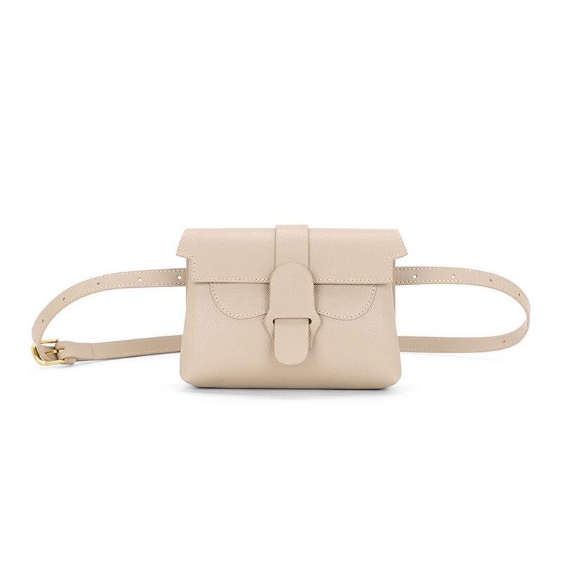 Stylish leather waist pack women Retro Messenger bag leather breast Pouch