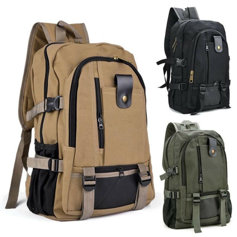 Men Vintage Canvas Backpack Rucksack Travel Sport Schoolbag Camping Bag