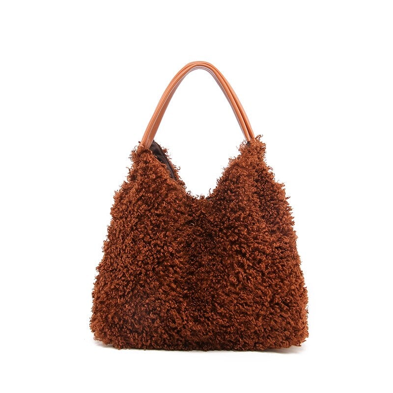 Ladies Handbag Plush Shoulder Bag Female Fashion Large Capacity Messenger Bag Girl Casual Handbag