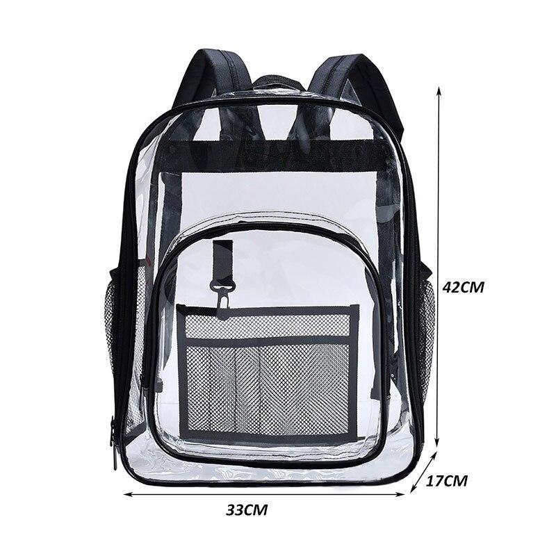 Aosbos PVC Waterproof Transparent School Bag See Through Backpacks High Quality Large Capacity Backpack Solid Clear