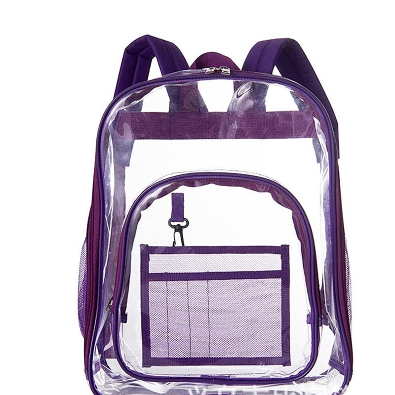 Aosbos PVC Waterproof Transparent School Bag See Through Backpacks High Quality Large Capacity Backpack Solid Clear