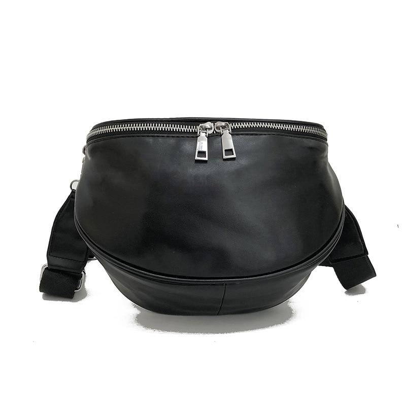 PU Leather Black Purse Fashion Simple Shoulder Packbag For Women Sports Crossbody