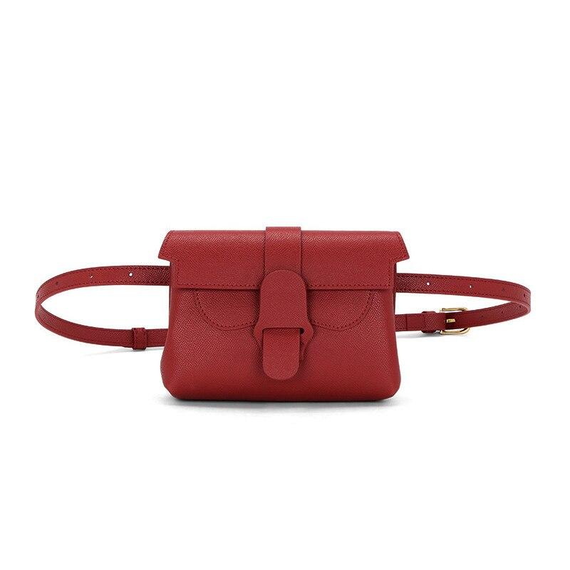 Stylish leather waist pack women Retro Messenger bag leather breast Pouch