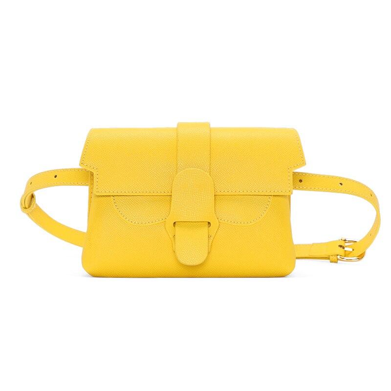 Stylish leather waist pack women Retro Messenger bag leather breast Pouch