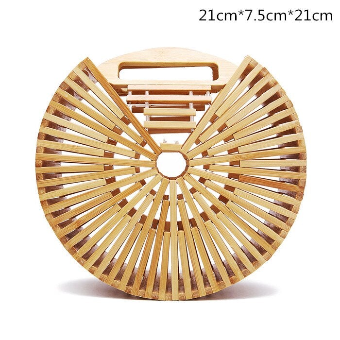 new women's bamboo handbag Bohemia holiday beach bag women's hollow woven rattan bag