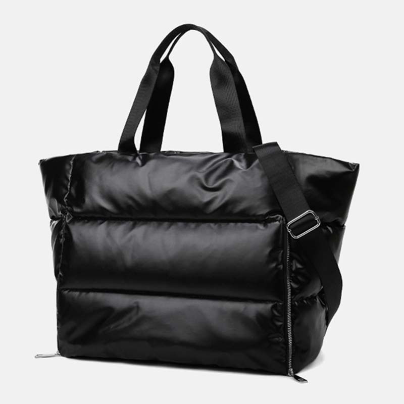 Winter Fluffy Padded Woman Handbag Big Quilted Shopper Bag Female Bags Women's Nylon Shoulder Casual