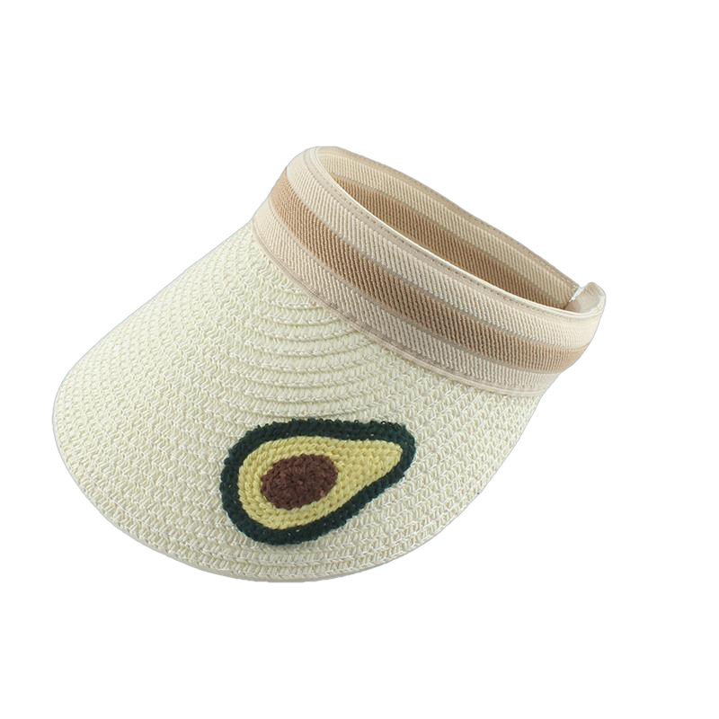 Children Cartoon Straw Hat Summer Hat For Kids Boys Girls Fruit Embroidery Sun Visor Hat Baby UV Protection Beach Hat