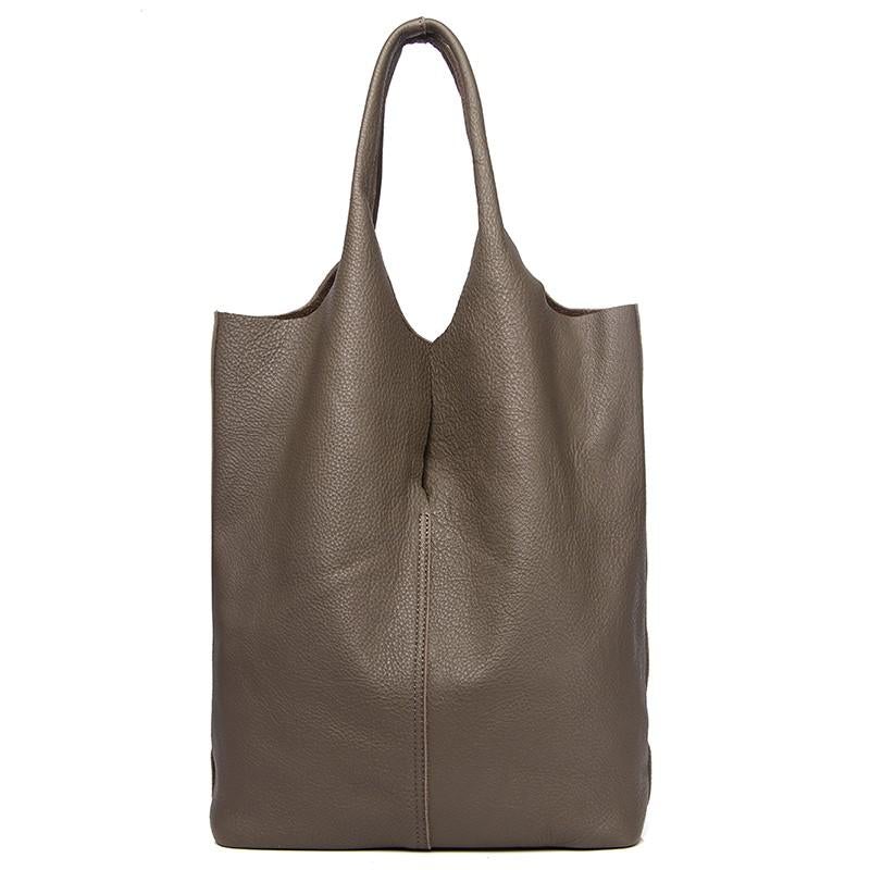 Luxury Soft Genuine Leather Women Shoulder Bag Natural Leather Casual Female Totes Bag Brand Designer Large Lady Handbag
