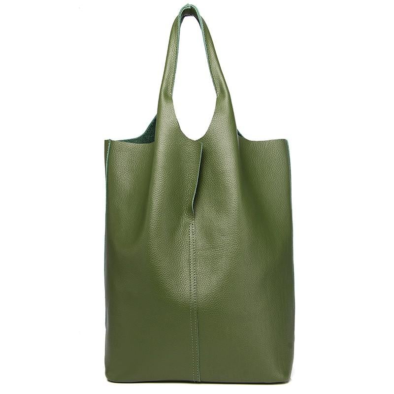 Luxury Soft Genuine Leather Women Shoulder Bag Natural Leather Casual Female Totes Bag Brand Designer Large Lady Handbag