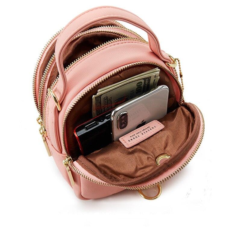 Fashion Leather Mini Backpack Purse for Women Ladies Tote Multi-Function Luxury Shoulder Bag