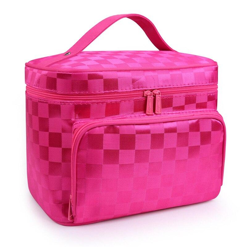 Woman Cosmetic Bags Striped Pattern Organizer Makeup Bag Travel Toiletry Large Capacity Storage Beauty