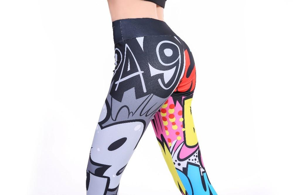 Women Digital Printing Workout Leggings High Waist Push Up