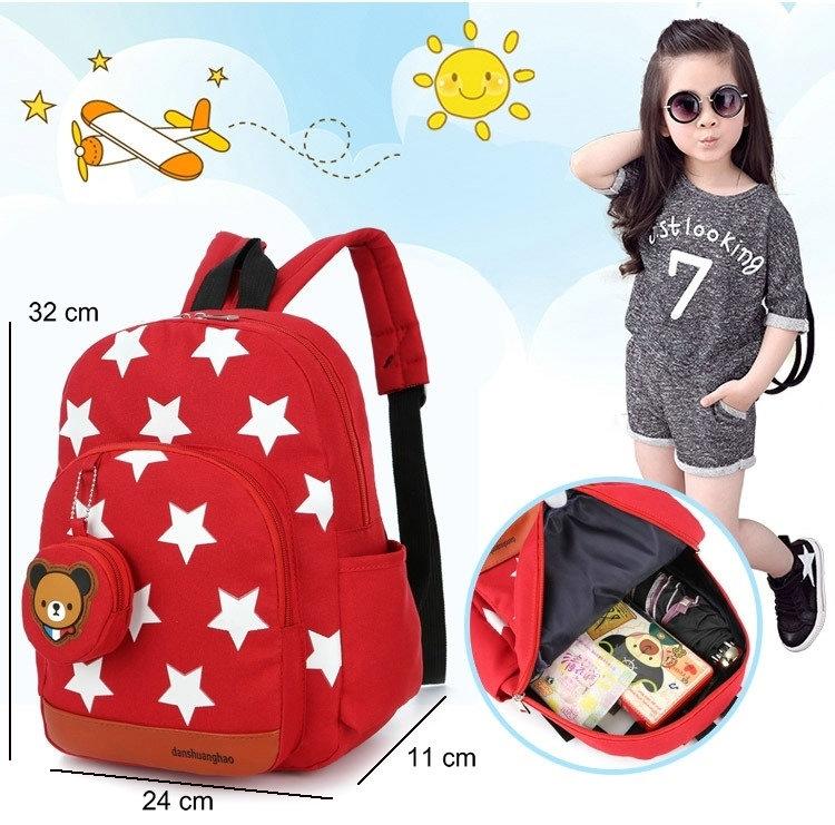 Boys Backpacks For Kindergarten Stars Printing Nylon Children Backpacks Kids Kindergarten School Bags For Baby Girls - Sheseelady