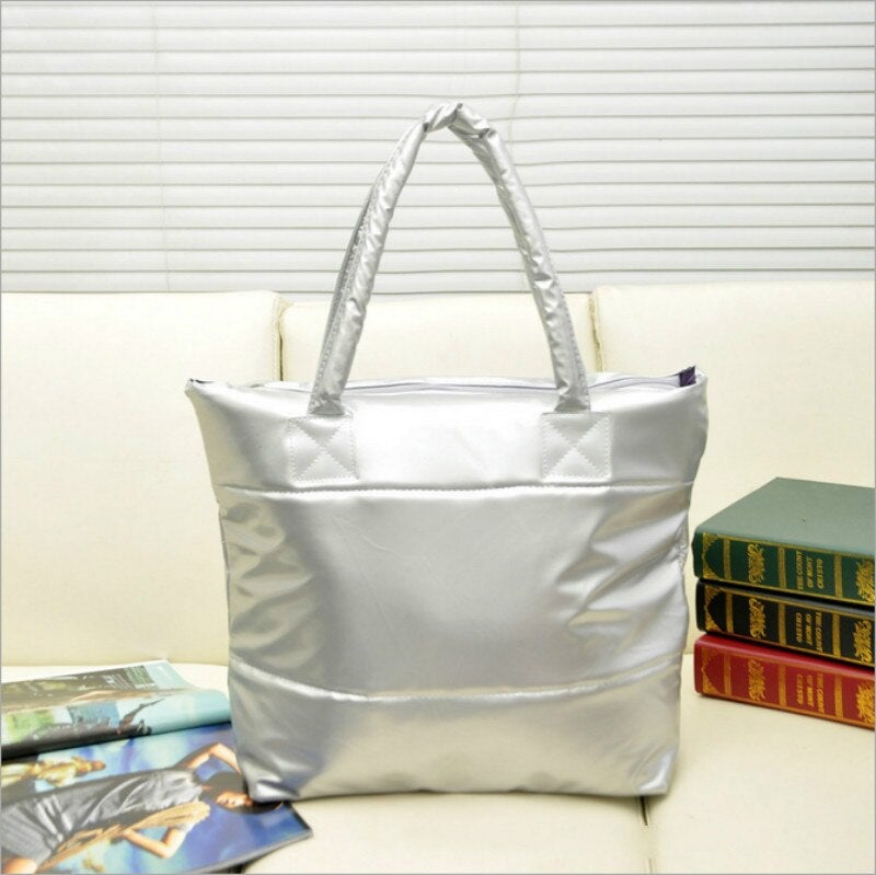 Fashion Handbag Single Shoulder Tote Women Space Pad Cotton Feather Down Bag Bucket Handbag