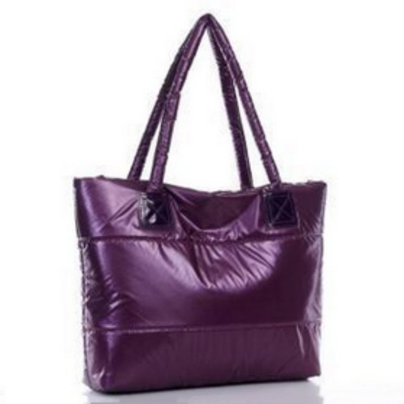 Fashion Handbag Single Shoulder Tote Women Space Pad Cotton Feather Down Bag Bucket Handbag