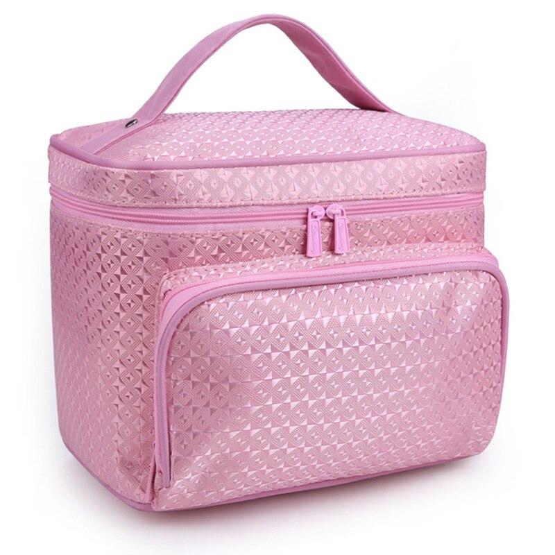 Woman Cosmetic Bags Striped Pattern Organizer Makeup Bag Travel Toiletry Large Capacity Storage Beauty