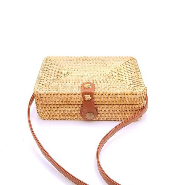 Women Handmade Straw Cross Body Bag Bohemia