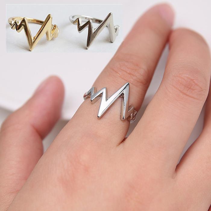 Alloy Fashion Popular Ecg Wave Couples Rings