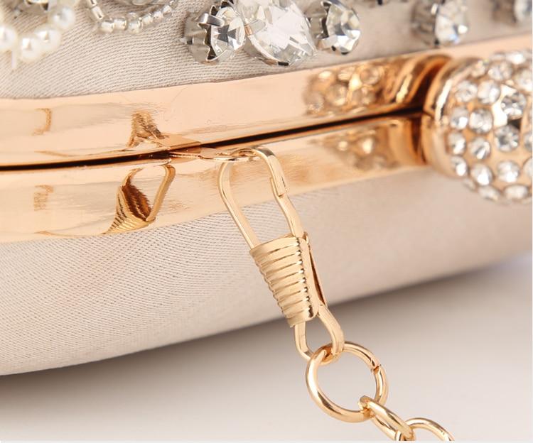 Pu Diamond Rhinestone Pearls Beaded Luxury Bag