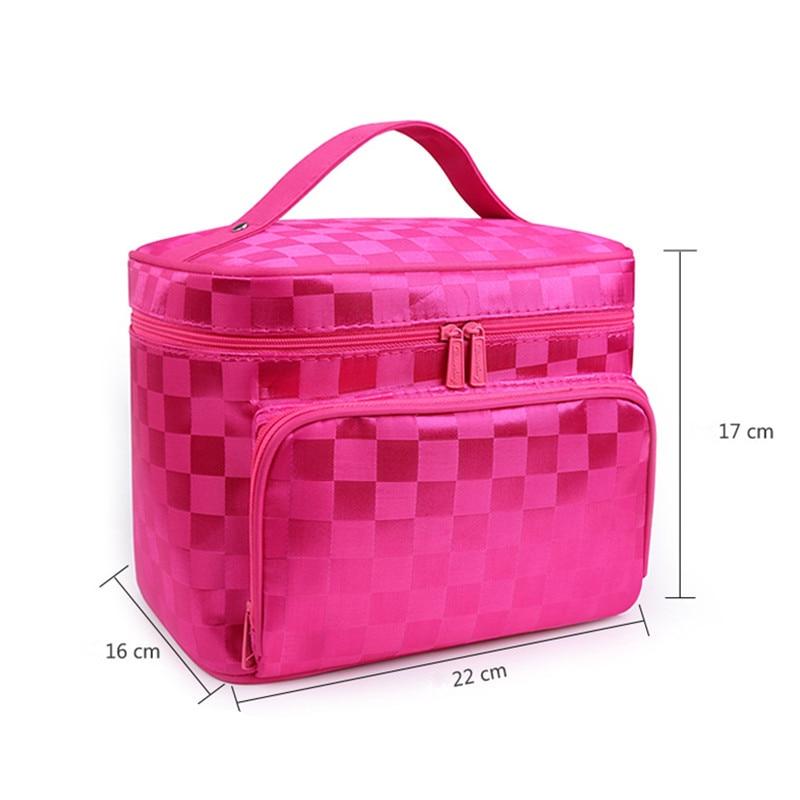 Woman Cosmetic Bags Striped Pattern Organizer Makeup Bag Travel Toiletry Large Capacity Storage Beauty